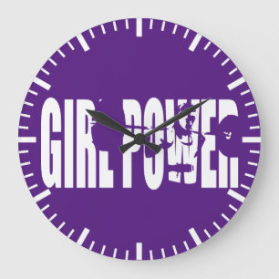 Grande Horloge Ronde Motivation pour l'haltérophilie des femmes - Pouvo