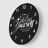 Grande Horloge Ronde Motivational Self-Love Wall Clock  (Angle)