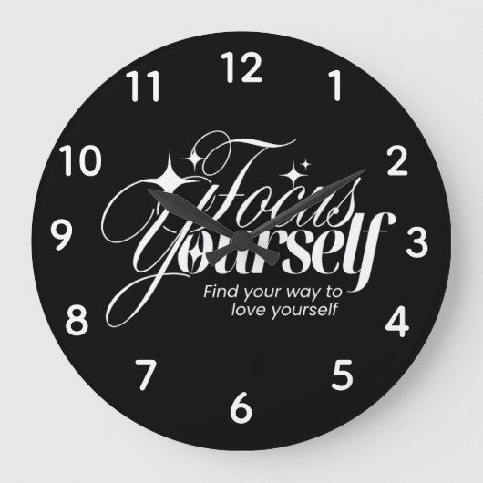 Grande Horloge Ronde Motivational Self-Love Wall Clock  (Recto)