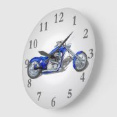 Grande Horloge Ronde Moto 1 - Bleu (Angle)