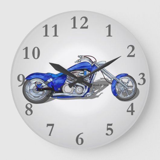 Grande Horloge Ronde Moto 1 - Bleu (Recto)