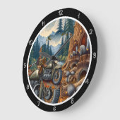 Grande Horloge Ronde Moto dans la forêt (Angle)