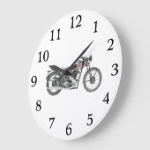 Grande Horloge Ronde Moto d'art Excelsior Warrior 1938 (Angle)