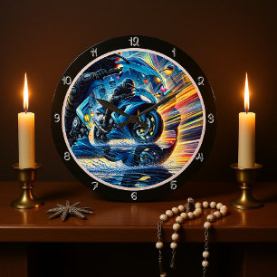 Grande Horloge Ronde Moto en mouvement