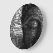 Grande Horloge Ronde Mots bouddhistes de la sagesse (Angle)