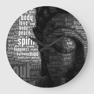 Grande Horloge Ronde Mots bouddhistes de la sagesse