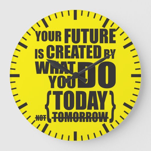 Grande Horloge Ronde Mots Motivationnels (Recto)