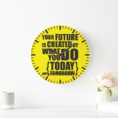 Grande Horloge Ronde Mots Motivationnels (Maison)