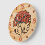 Grande Horloge Ronde Mots-temps café sur mousse de lait (Angle)