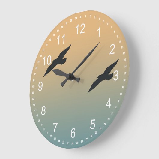 Grande Horloge Ronde Mouettes (Angle)