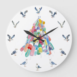 Grande Horloge Ronde Mouettes et bouées