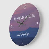 Grande Horloge Ronde Mountain Themed, Mountain Time Clock (Angle)