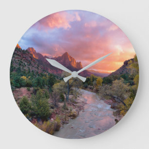 Grande Horloge Ronde Mountains The Watchman Zion Nathional Park Utah