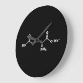 Grande Horloge Ronde MSG Monosodium Glutamate Molecule Formule chimique (Angle)