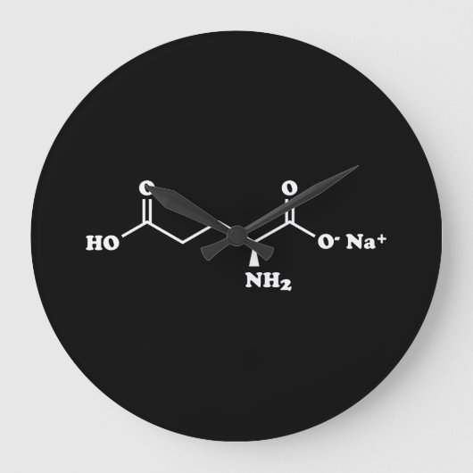 Grande Horloge Ronde MSG Monosodium Glutamate Molecule Formule chimique (Recto)