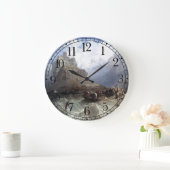 Grande Horloge Ronde Mt Michael Shipwreck Cornouailles Wall Clock (Maison)