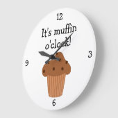 Grande Horloge Ronde Muffin O'Clock amusant graphique alimentaire (Angle)