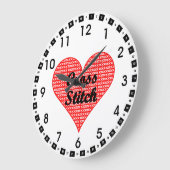 Grande Horloge Ronde Mug Coeur croisé (Angle)