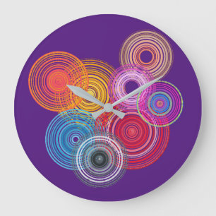 Grande Horloge Ronde Multicolored circles