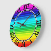 Grande Horloge Ronde Mur acrylique Arc-en-ciel, lbggg, déco arc-en-ciel (Angle)