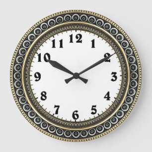 Grande Horloge Ronde Mur Art Déco