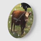 Grande Horloge Ronde Mur de vache Brown (Angle)