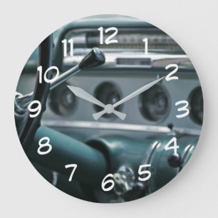 Grande Horloge Ronde Mur de voiture classique Horaires de décoration mu