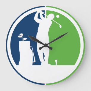 Grande Horloge Ronde Murs de golf moderne masculin branché à thème