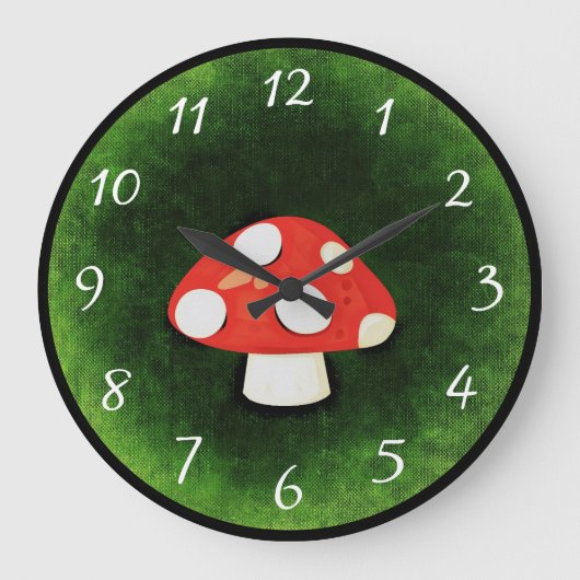 Grande Horloge Ronde Mushroom de Cute (Recto)