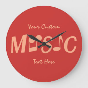 Grande Horloge Ronde MUSIC custom text & color wall clock
