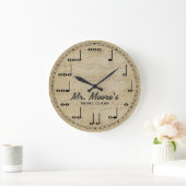 Grande Horloge Ronde Music Note Personnalizable Wall Clock (Maison)