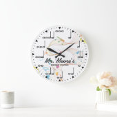 Grande Horloge Ronde Music Note Personnalizable Wall Clock (Maison)