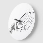 Grande Horloge Ronde Musical note wave, black line clipart (Angle)