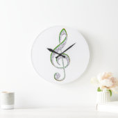 Grande Horloge Ronde MUSIQUE Emeraude et diamant Treble Clef (Maison)