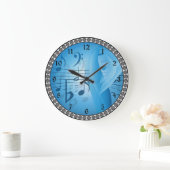 Grande Horloge Ronde Musique en bleu (Maison)
