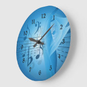 Grande Horloge Ronde Musique en bleu (Angle)