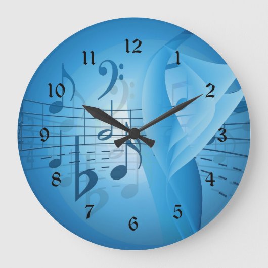 Grande Horloge Ronde Musique en bleu (Recto)