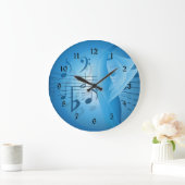 Grande Horloge Ronde Musique en bleu (Maison)