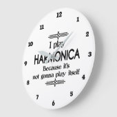 Grande Horloge Ronde Musique harmonica - Play Itself Funny Deco (Angle)