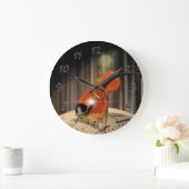 Grande Horloge Ronde Musique violon d'art (Maison)