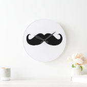 Grande Horloge Ronde Mustache noire de White Background (Maison)