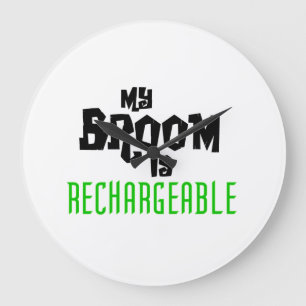 Grande Horloge Ronde My Broom is Rechargeable