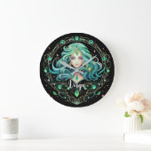 Grande Horloge Ronde Mystical Virgo Zodiac Artwork  (Maison)