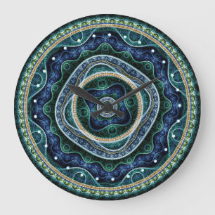 Grande Horloge Ronde Mystique Grand Royal Julian Fractal Mandala Art