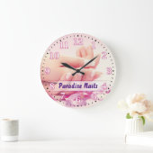 Grande Horloge Ronde Nail Salon Personalizable Wall Clock (Maison)