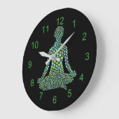 Grande Horloge Ronde Namaste Half Lotue Yoga Pose Personnalisé (Angle)