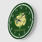 Grande Horloge Ronde Namaste - Je vous salue (en vert) (Angle)