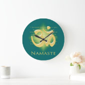 Grande Horloge Ronde Namaste - Je vous salue (en vert) (Maison)