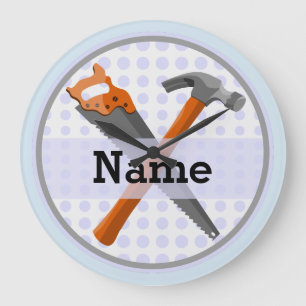Grande Horloge Ronde Named Personalized Tools design for boys.