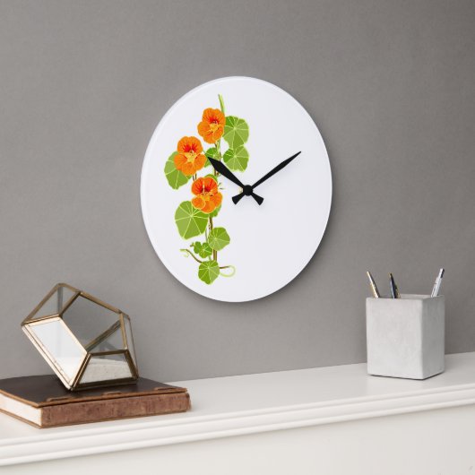 Grande Horloge Ronde Nasturtium nostalgique (Bureau)